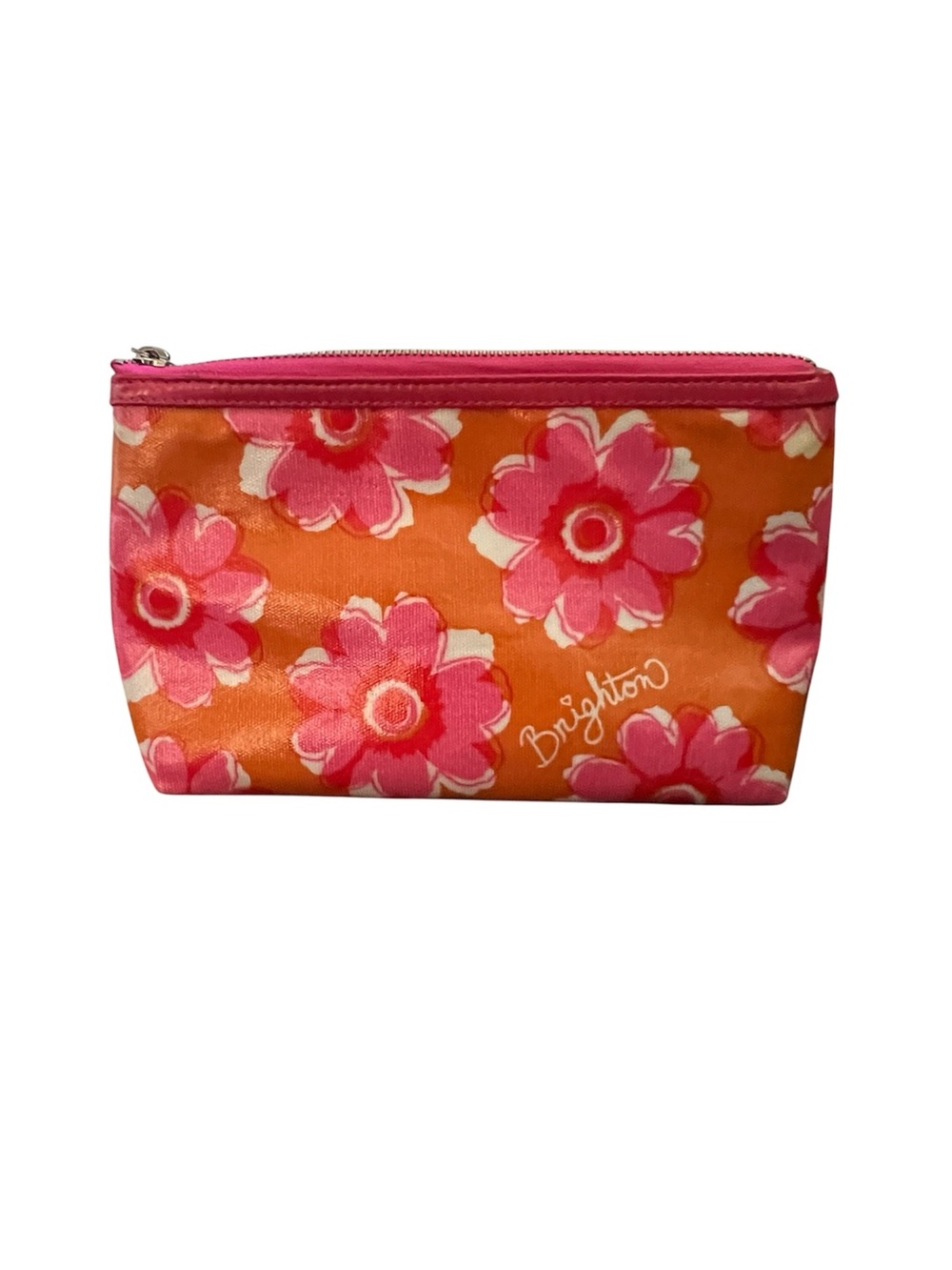 Brighton Makeup Cosmetic Bag Vibrant Floral Pattern Zippered Pouch Storage - Picture 3 of 3
